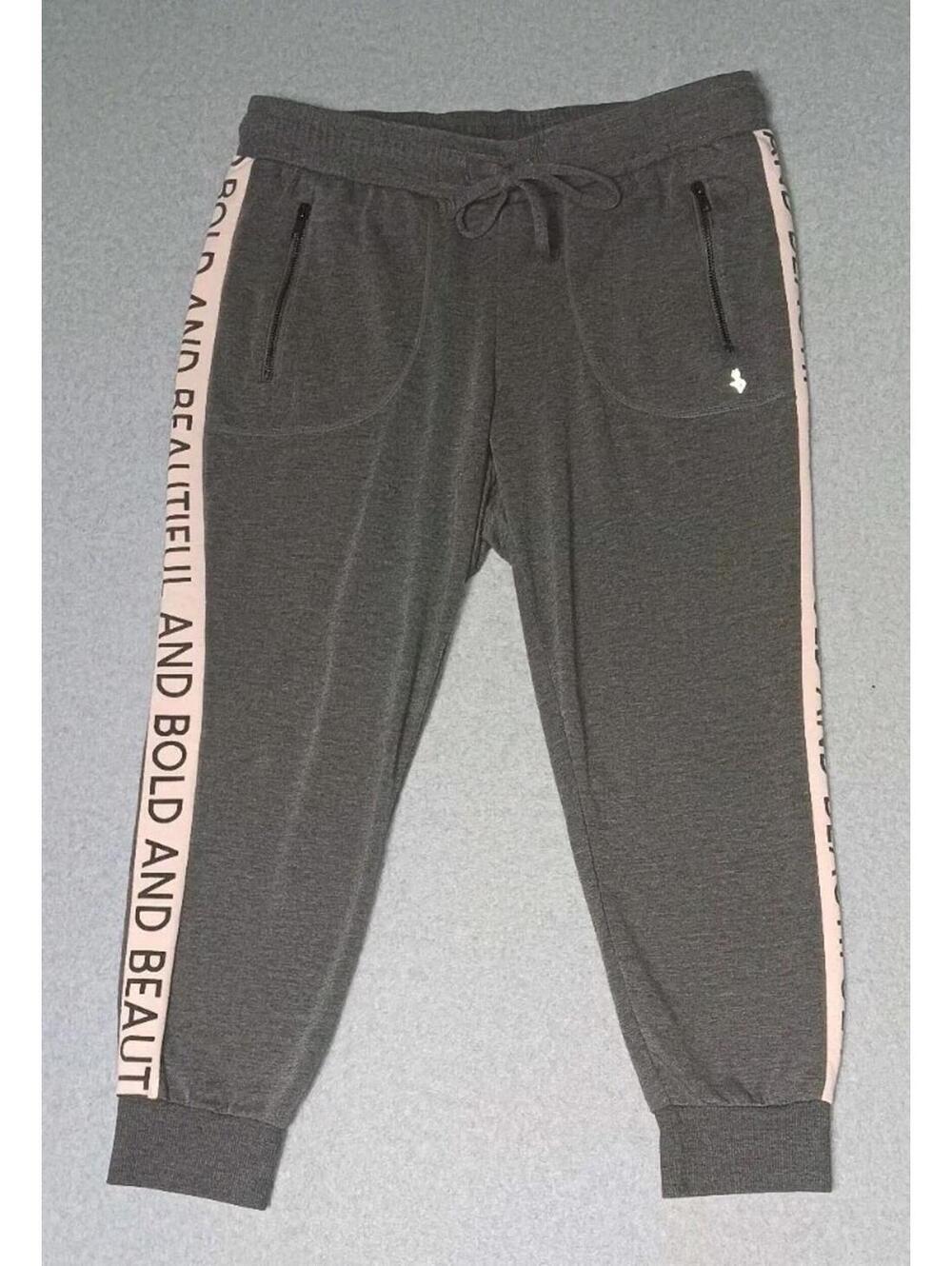 Torrid Jogger Sweatpants Womens Size 0 Grsy And Pink "Bold And Beautiful"...